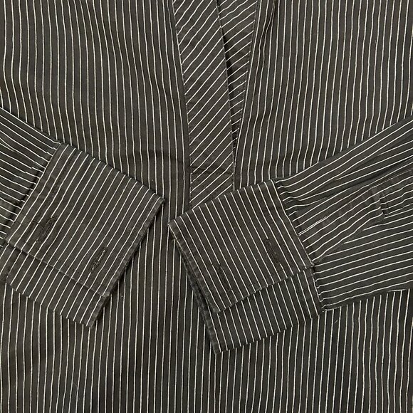 Vintage Tension Made in Italy Pinstripe Blouse Black - S - Picture 10 of 16